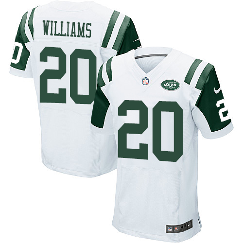 Men's Elite Marcus Williams Nike Jersey White Road - #20 NFL New York Jets